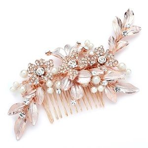 Mariell Rose Gold Bridal Hair Comb